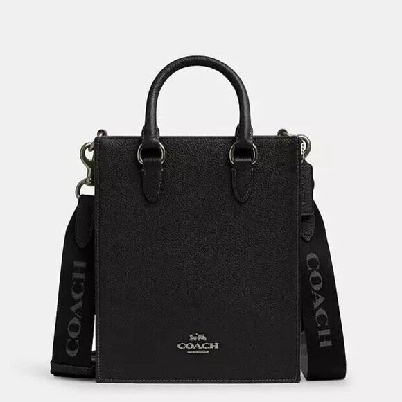 NWT Coach MEN'S Dylan Tote CT910 Pebbled Leather/Gunmetal/Black - Picture 4 of 8